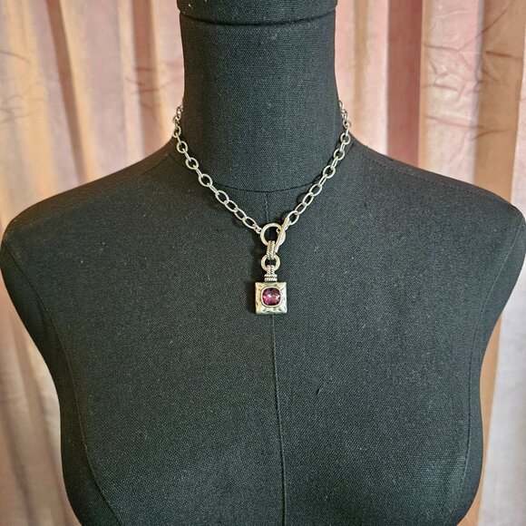 Touchstone Crystal Jewelry - Touchstone by Swarovski Silver Amethyst Imperial Necklace